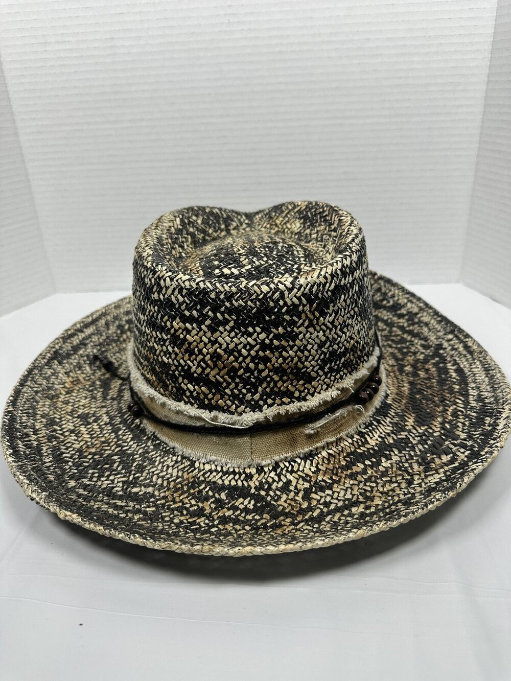 Ruediger Handmade Straw Sun Hat – Wide Brim Western Fedora 100% Straw L